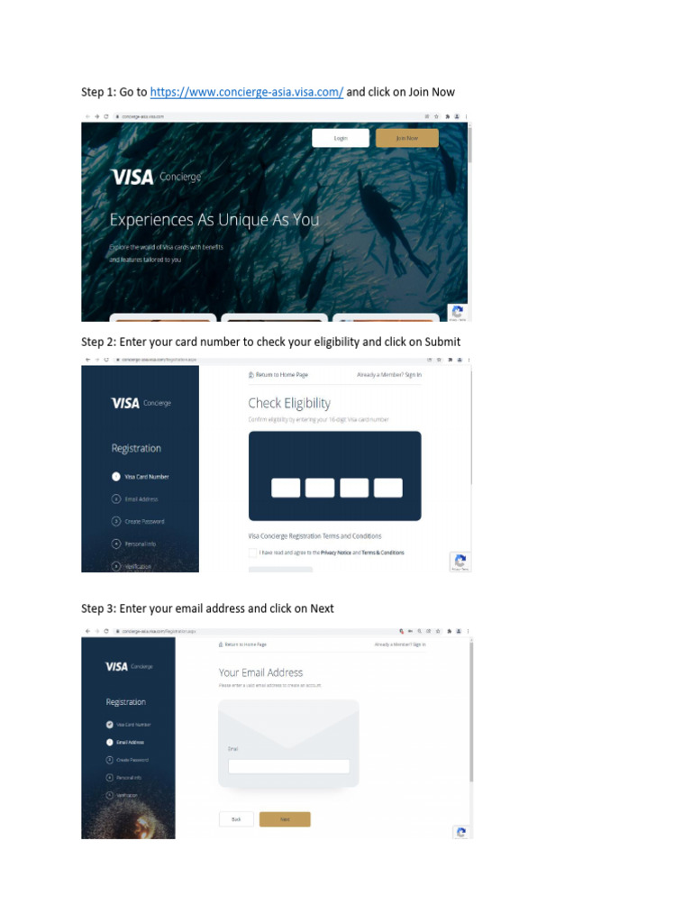 Concierge Visa Account Setup Guide | PDF