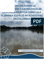Evaluación Sobre Ladistribución Y Abundancia Dela Almeja Asiática Corbicula Fluminea (Especie Introducida) en Colombia
