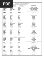 Tabela de Verbos Irregulares em Inglês - Lista Completa - Wizard | PDF