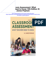 Classroom Assessment What Teachers Need To Know 10Th Edition W James Popham Full Chapter