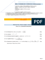 Capitolul 2. MULȚIMEA NUMERELOR COMPLEXE - Probleme Propuse: Modele de Test