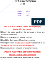 Specific Allowable Deductions Lecture Summary (All)