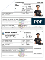 National University: Application Form