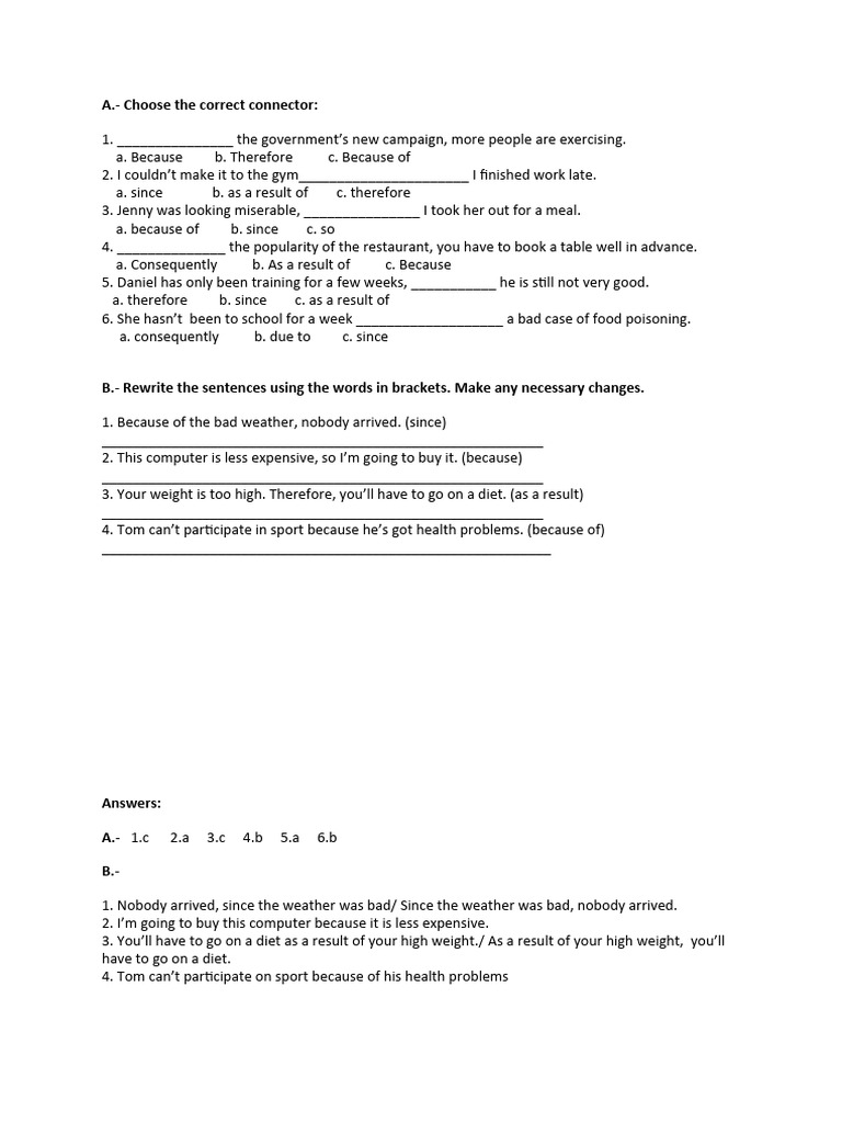 Connectors of Cause and Result PDF