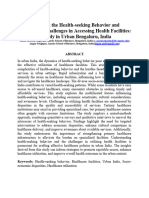 Exploring The Health-Seeking Behavior and Overcoming Challenges in Accessing Health Facilities A Study in Urban Bengaluru, India