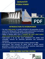 Lec 8 - 9 Hydropower