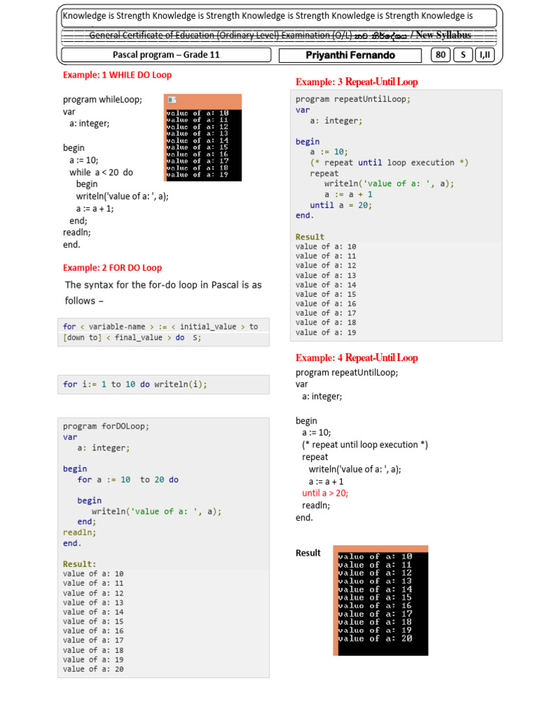 Pascal - Exercise Example | Download Free PDF | Computer Programming ...