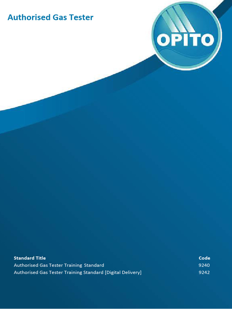 Authorised Gas Tester Training Standard | PDF | Occupational Safety And ...