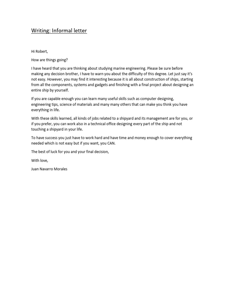 Writing Unit 5 Inf Letter | PDF