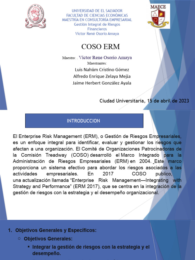 Coso Erm | PDF | Gestión de riesgos | Gestión de riesgos empresariales