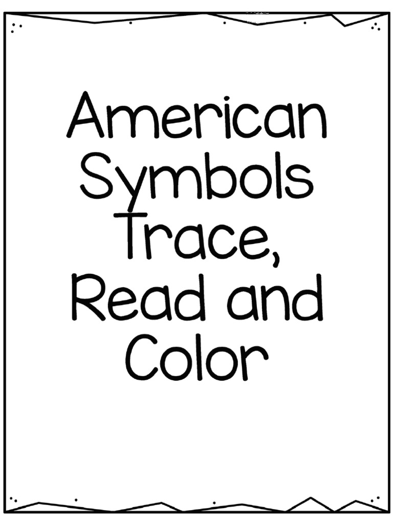 American Symbols Trace Read and Color A | PDF