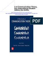 A First Look at Communication Theory 11Th Edition International Student Edition em Griffin Full Chapter