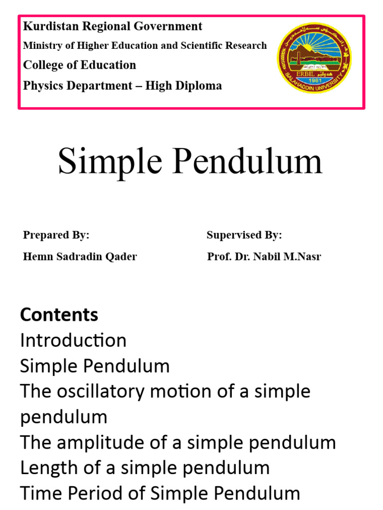 Understanding the Simple Pendulum | PDF | Pendulum | Quantity