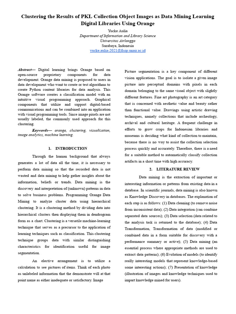 Data Mining with Orange for Libraries | PDF | Cluster Analysis | Data