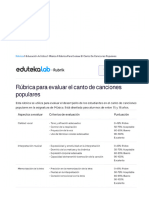 Rúbrica para Evaluar El Canto de Canciones Populares