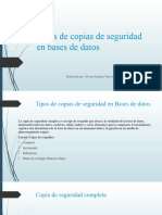 Tipos de Copias de Seguridad en Bases de Datos: Elaborado Por: Álvaro Antonio Tórrez Gutiérrez