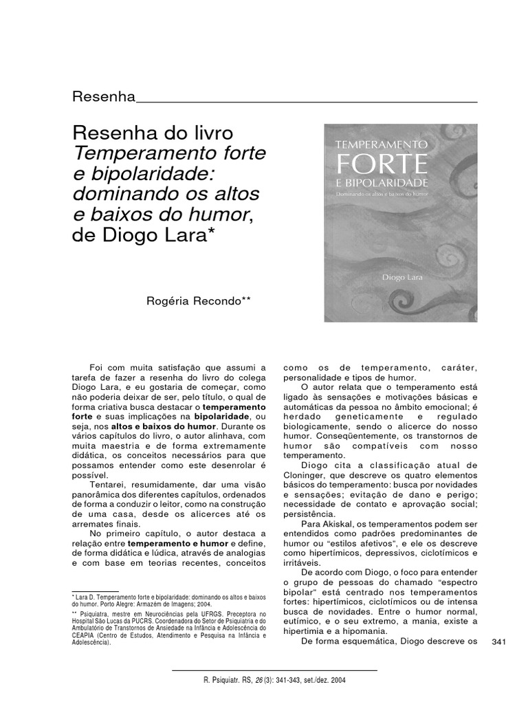 Resenha livro Bipol | PDF | Transtorno bipolar | Depressão