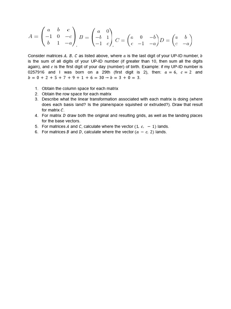 Matrix Transformations and Spaces Analysis | PDF