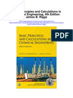 Basic Principles and Calculations in Chemical Engineering 9Th Edition James B Riggs Full Chapter
