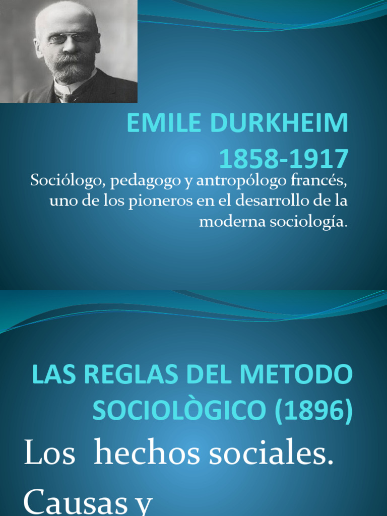 Hechos Sociales y Suicidio en Durkheim | PDF | Emile Durkheim ...