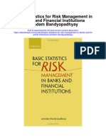 Basic Statistics For Risk Management in Banks and Financial Institutions Arindam Bandyopadhyay Full Chapter
