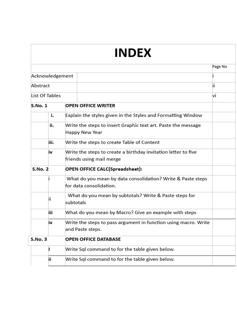 Open Office Writer, Calc, Database Guide | PDF