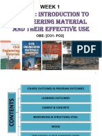 Topic 1 Introduction To Civil Engineering Materials and Their Effective Use