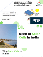 Solar Cells: Design and Development of Low Cost, Environment Friendly, Highly Efficient Using 2D Transport Layers