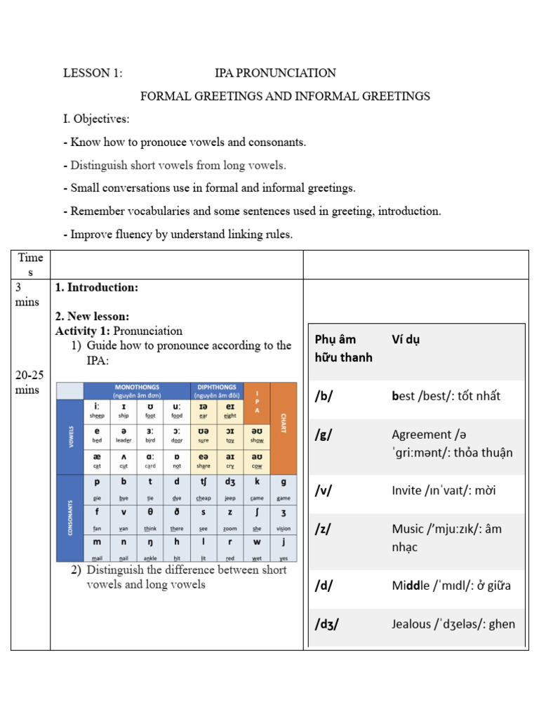 LESSON 1 | PDF | Consonant | Phonology