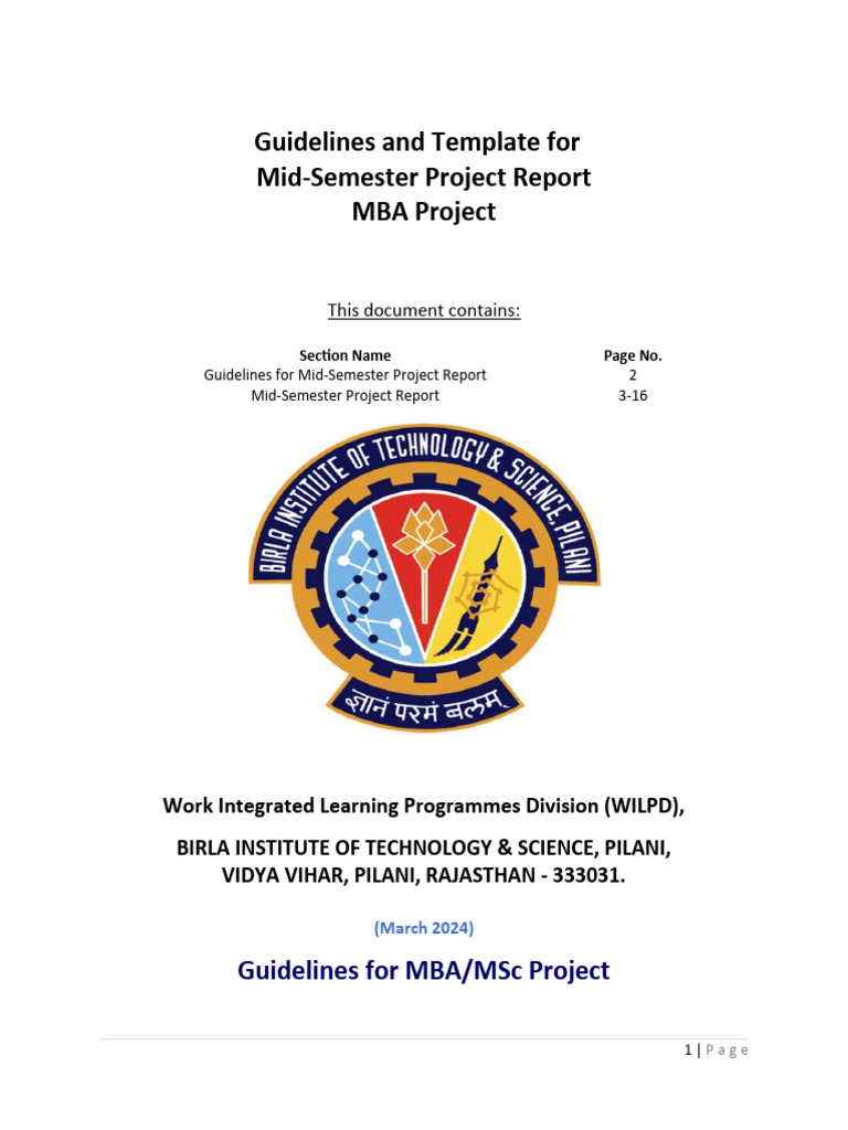 Mid-Semester MBA Project Report Guidelines | PDF | Security | Computer ...