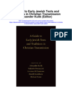 A Guide To Early Jewish Texts and Traditions in Christian Transmission Alexander Kulik Editor Full Chapter