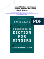 Download A Handbook Of Diction For Singers Italian German French 3Rd Edition David Adams full chapter