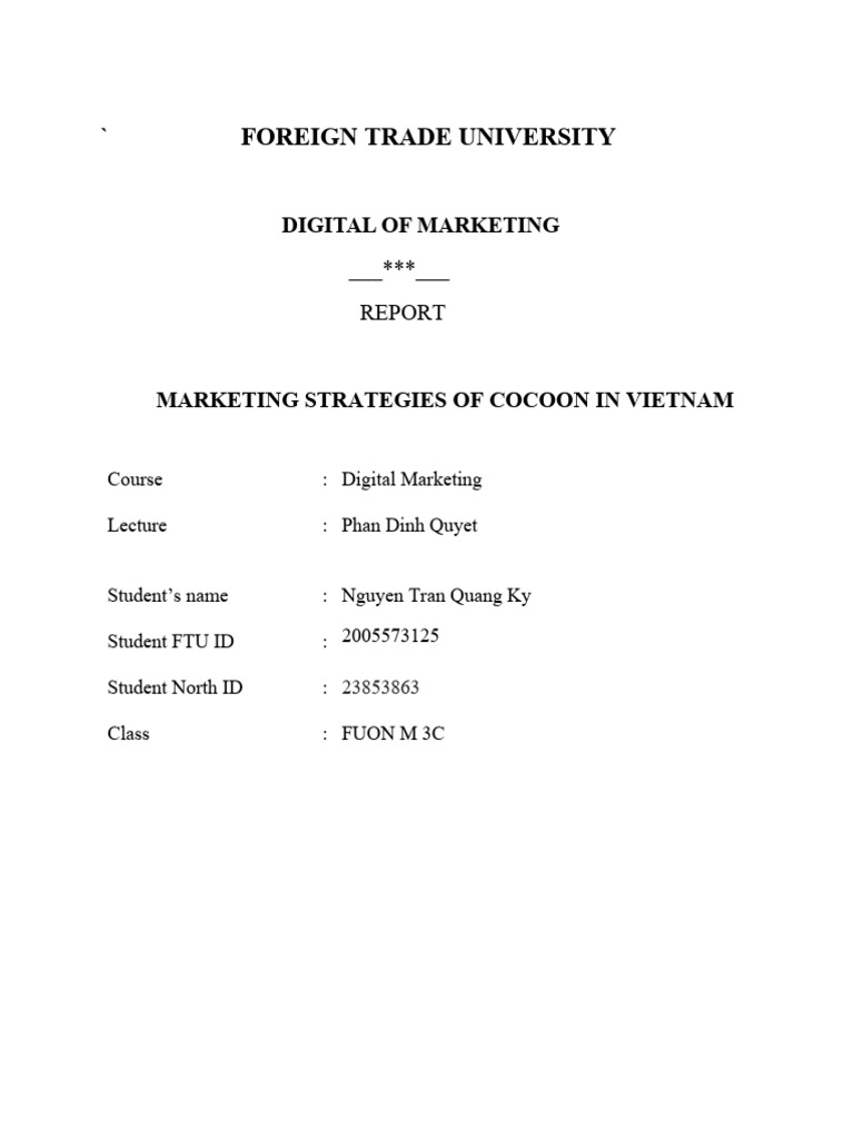 Cocoon's Marketing Strategies Vietnam | PDF | Brand | Marketing