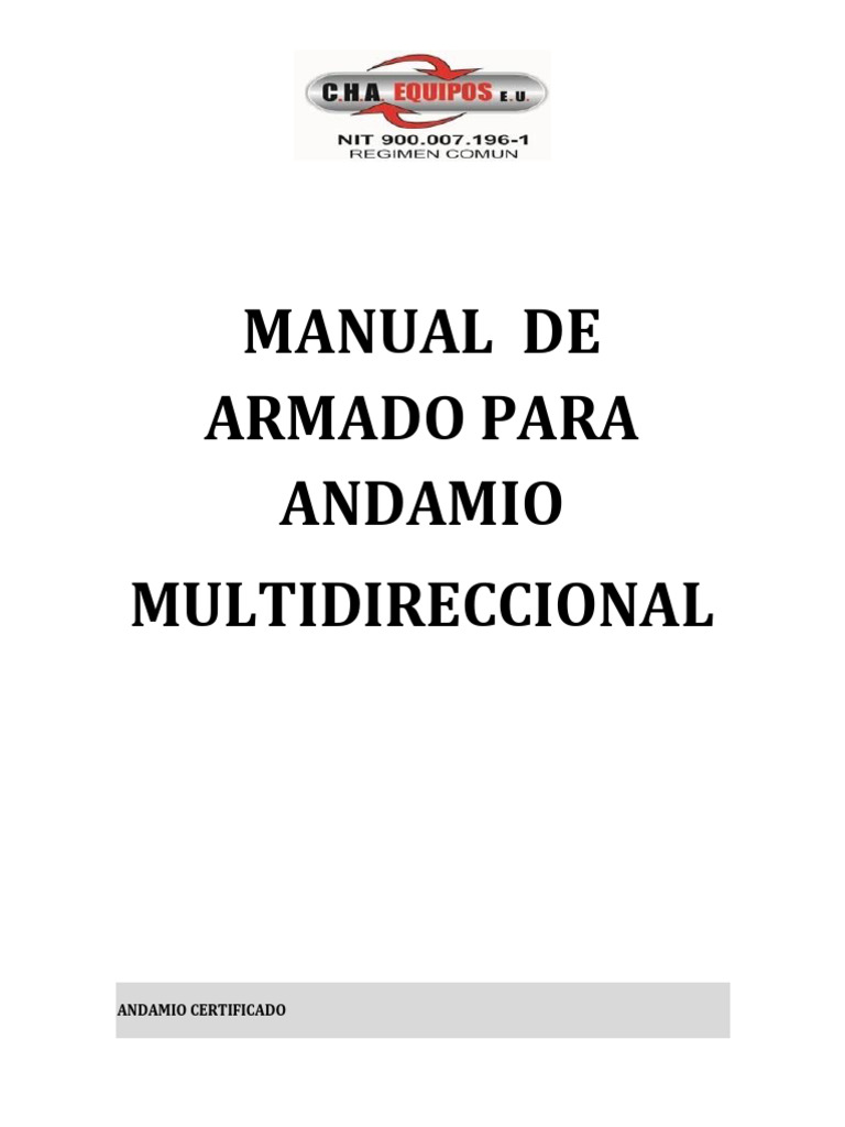 Manual Andamio Multidireccional Cha Pdf Andamio Tornillo