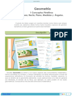 1-GEOMETRÍA. Conceptos Primitivos Línea,R ecta, Plano, Medidas y Ángulos