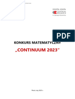Continuum 2023 Regulamin
