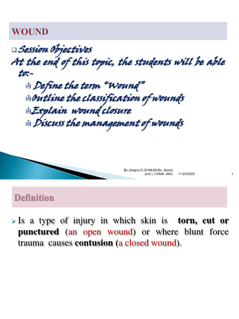 Wound Classification and Management Guide | PDF | Wound | Surgery