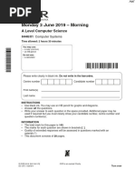 June 2019 QP - Paper 1 OCR Computer Science A-Level