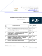 Tabel Activitati Sem I 2021-2021