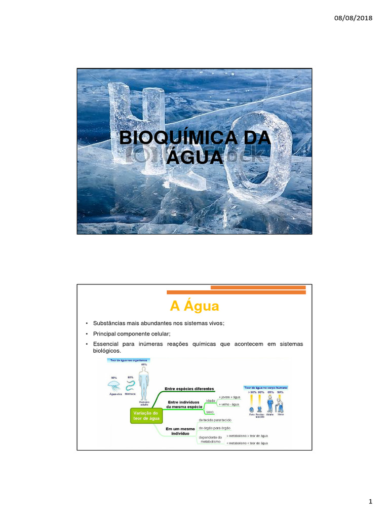 Bioquimica - Da Água | PDF | Polaridade química | Propriedades da água