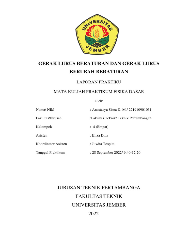 Praktikum Gerak Lurus Fisika Dasar | PDF | Metode & Bahan Ajar | Sains ...