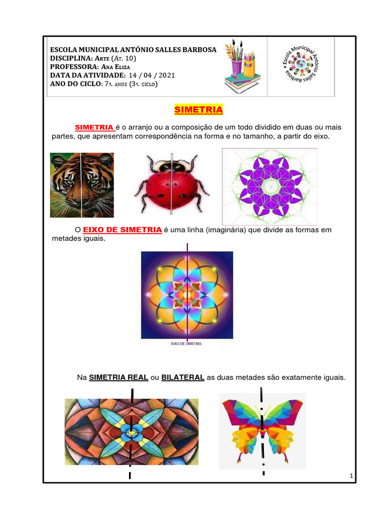 Simetria e Assimetria na Arte | PDF | Simetria | Técnicas artísticas