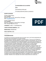 Taller de Tecnología Aplicada A La Música I - Programa 2022