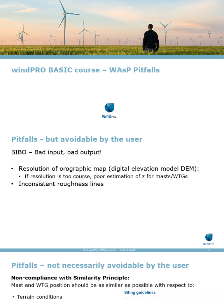 WAsP Pitfalls in windPRO Course | PDF | Computational Fluid Dynamics ...