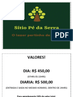 Informações Importante Do Sitio - Valores