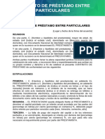 Contrato de Prestamo Entre Particulares