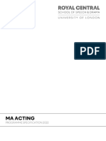 MA Acting 2022 Programme Specification