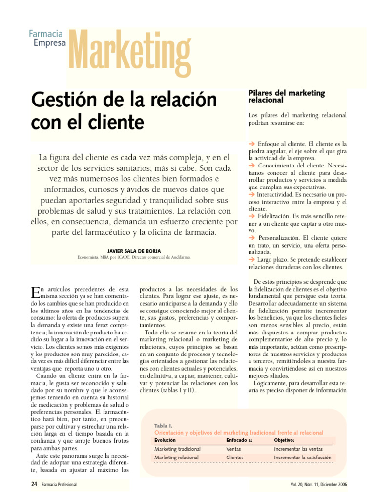 Estrategias de Marketing Relacional en Farmacias | PDF | Marketing ...