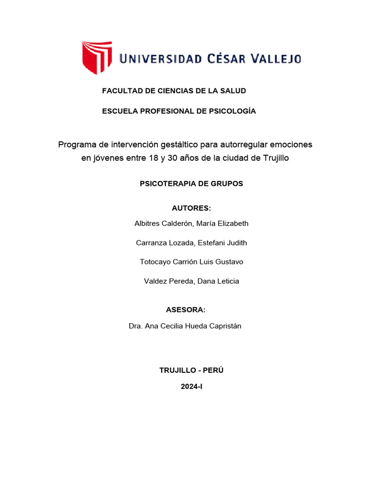 Programa de Intervención 3.0 | PDF | Las emociones | Psicoterapia