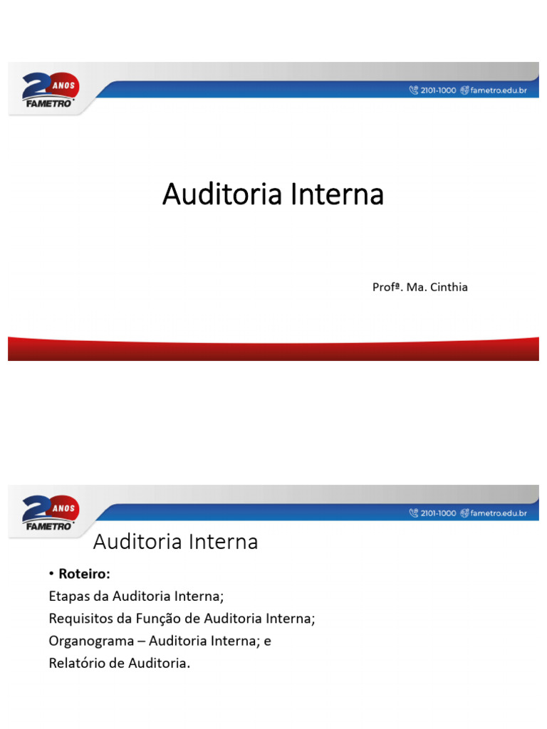 Etapas e Requisitos da Auditoria Interna | PDF | Auditoria interna ...